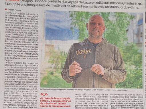 Grégory Bonneau dans Ouest-France : un thriller entre psychologie et mysticisme Grégory Bonneau dans Ouest-France : un thriller entre psychologie et mysticisme
