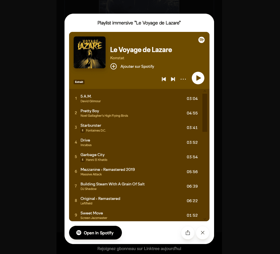 Le Voyage de Lazare : la playlist officielle du roman